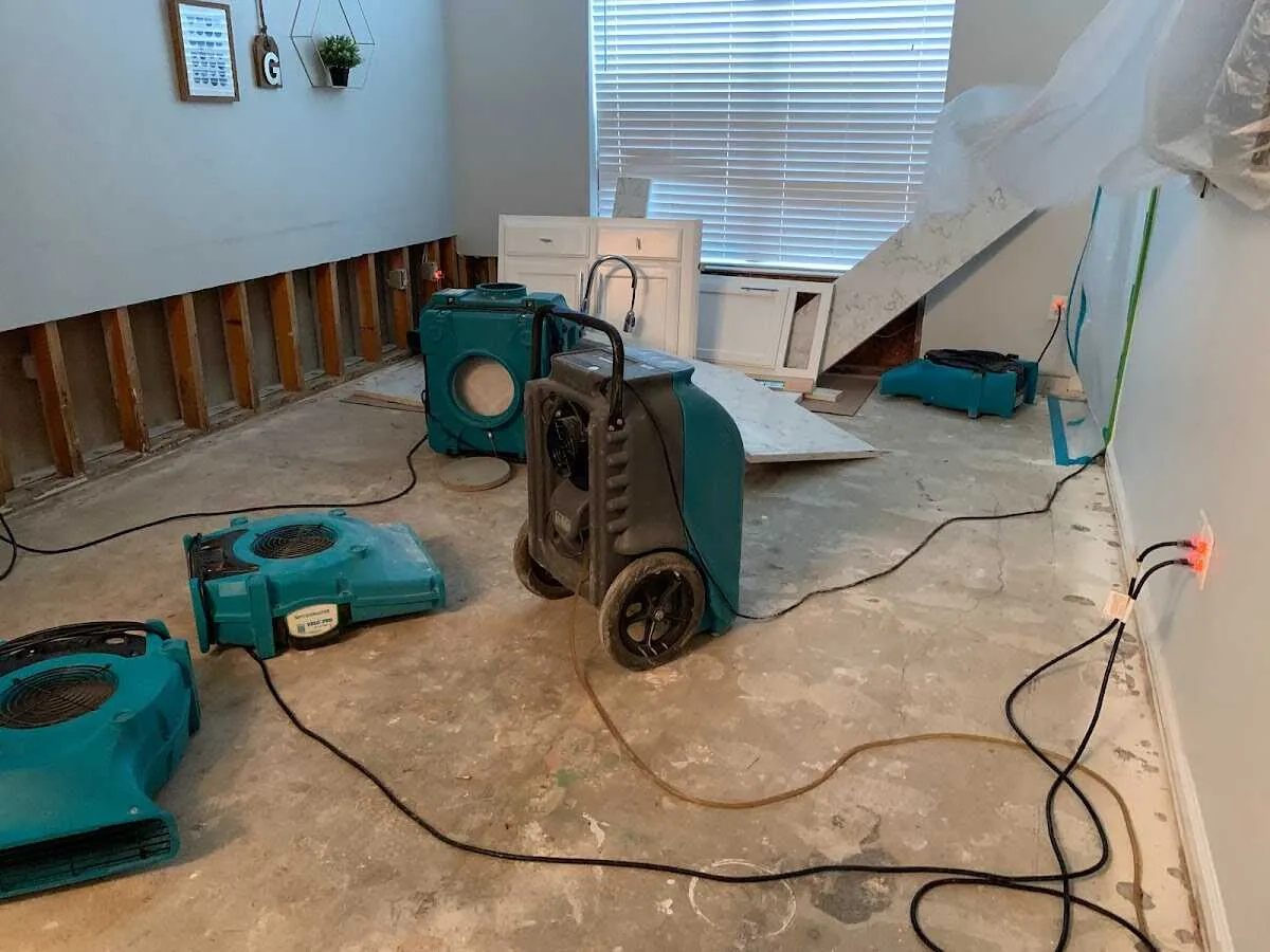 Dehumidifier in flood-cut room for Water Extraction & Removal in Lihue